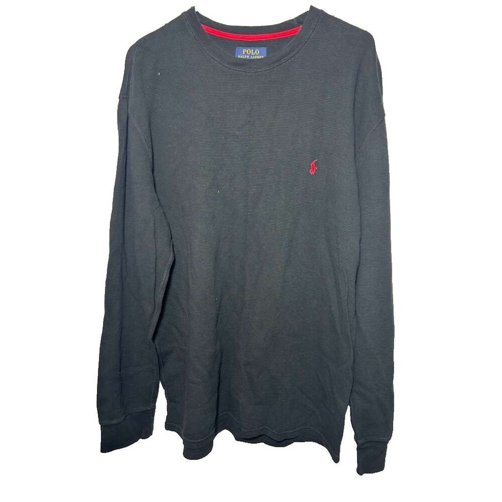 Polo Ralph Lauren Thermal Waffle Knit Long Sleeve Men 2XL Black